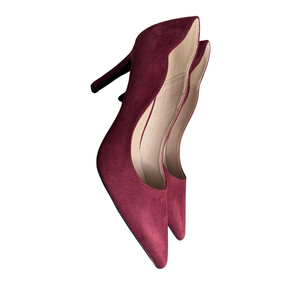French Connection Burgundy Suede Stiletto Pumps